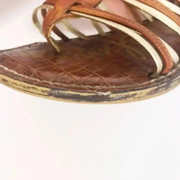 Sam Edelman Kamille Gladiator Strappy Sandals Brown and Gold Women's Size 6.5 - Picture 7 of 14
